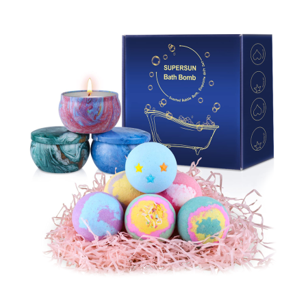 بكج قنبلة الاستحمام الفوارة مع شموع SUPERSUN Bath Bomb